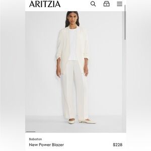 Aritzia Babaton linen power hip blazer